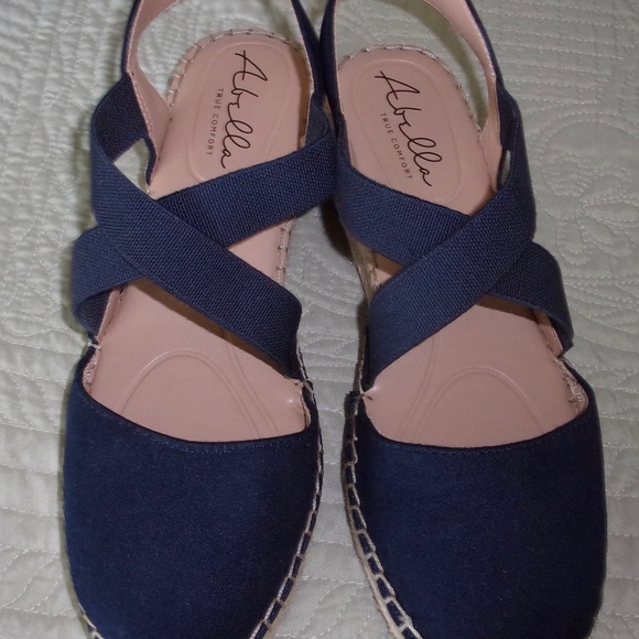 Arabella True Comfort Navy Suede Espadrilles Size 8 M - Picture 1 of 5